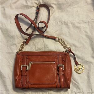 Michael Kors Burnt Orange Crossbody Bag with Gold Hardware